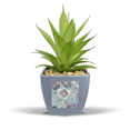 thumbnail image 1 of Gray Drawing Art  Flower Fake Pineapple Flower Pot Vase Mini Decor, 1 of 3