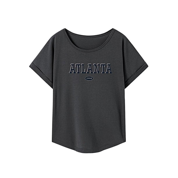 Camiseta de manga corta para mujer, camiseta de verano con cuello redondo para trabajo en la calle L
