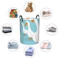 thumbnail image 4 of Balery Three White Geese Cesta de ropa redonda con asas, impermeable, independiente, para ropa, juguetes, dormitorio y familia-Small, 4 of 6