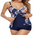 thumbnail image 4 of Women Tankinis Set Spaghetti Strap V-Neck Floral Vest  Boxer Underpants, 4 of 5