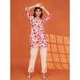 thumbnail image 4 of Cream & Red Abstract Print Cotton Flex Co-ord Set, 4 of 5