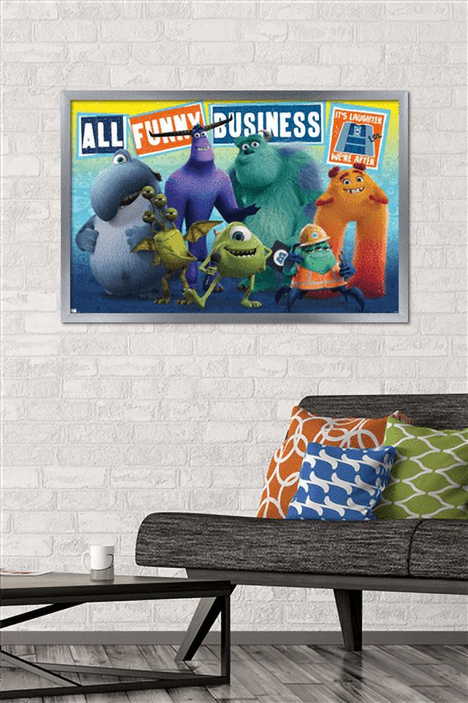 Disney Monsters at Work - Funny Business Wall Poster, 22.375" x 34", Framed