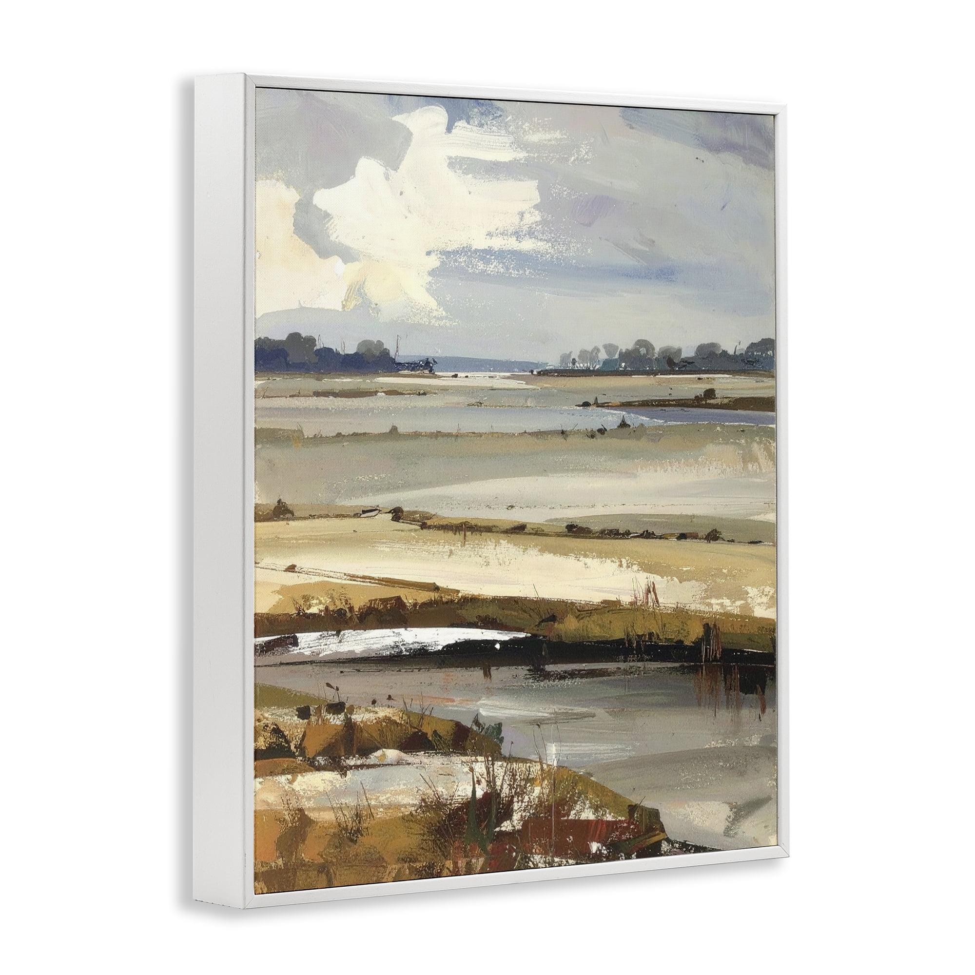 Stupell Industries Earthy Distant Horizon White Framed Giclee Art, design by Alonza Saunders