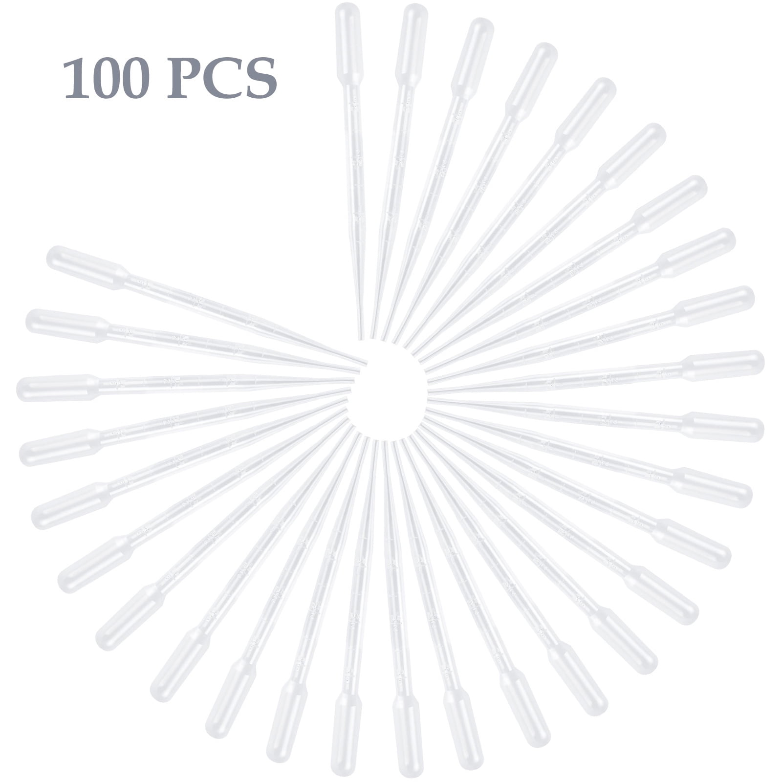 100PCS/Set 3ml Transparent Pipettes Disposable Safe Plastic Eye Dropper