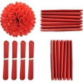 thumbnail image 4 of Red Tissue Pom Poms DIY Tissue Paper Flowers for Birthday Wedding Baby Shower Tea Party Dessert Table Decoration, Pack of 18, 4 of 4