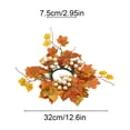 thumbnail image 3 of Artificial Maple Leaf Candle Holder Set, Fall Wreath Centerpiece For Table, Thanksgiving Party, Or Halloween Decoration, 3 of 6