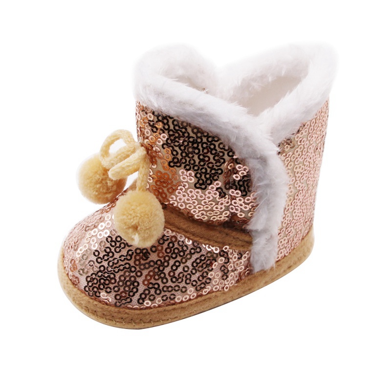 Girls Glitter Snow Boots Toddler/Little Girls Warm Winter Sequin Comfy