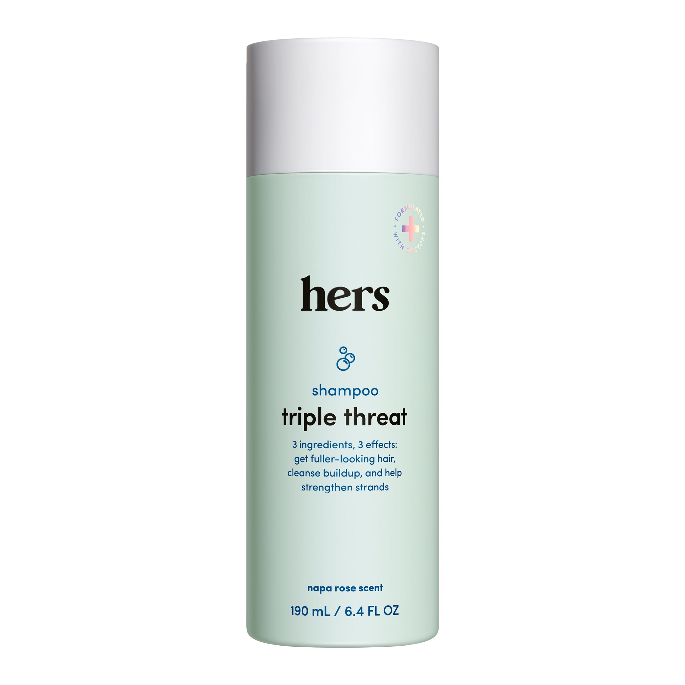 Hers Triple Threat Thickening Shampoo for All Hair Types, Napa Rose, 6.4 fl oz