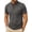 Deep Gray, variant on Men Summer Tops Short Sleeve V Neck Tshirt Band Collar Button Down Solid Pocket Gray Tee Shirts Size L