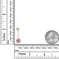 thumbnail image 3 of AVORA 10K Yellow Gold Pink Simulated Diamond CZ Halo Belly Button Ring Body Jewelry (14 Gauge), 3 of 5
