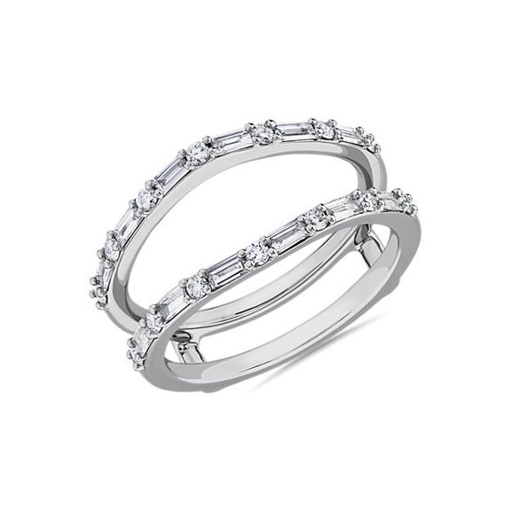 Diamond-Capitals Latest Baguette Cut 0.50 Ct Natural Diamond Wedding Eternity Band For Ladies (F-G/VS1) Solid 950 Platinum Size 3.5