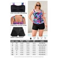 thumbnail image 4 of RELLECIGA Plus Size Womens Tankini Swimsuit Bandeau Ruched 2 Piece Bathing Suit Modest Swimwear, 4 of 9