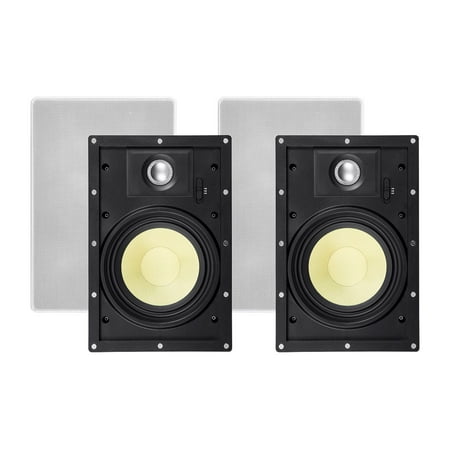 Slim Series Subwoofer - Monoprice 2 Way In-Wall Speakers - 6.5 Inch (Pair) With Snap-Lock, Aramid Fiber And Titanium Silk Drivers - Caliber Slim Series