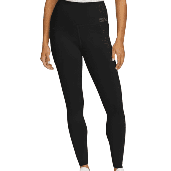 Eddie Bauer Women’s Comfort Stretch Moisture-Wicking Trail Legging Tight with Pockets – High Waist, Activewear Yoga Leggings, Size Small, Black