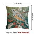 thumbnail image 4 of Embroidery Bird Pillow Covers ,Throw Pillow Covers, Pillow Cases for Couch Indoor Decor,Living Room (Dark Green with Brown Bird), 4 of 7