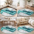thumbnail image 4 of Large Round Rug 8Ft, Turquoise Marble Non-Slip Washable Circle Rugs Carpet, Luxury Modern Abstract Texture Art Indoor Outdoor Rug Floor Mats Throw Runner for Bedroom Living Room Bathroom, 4 of 8