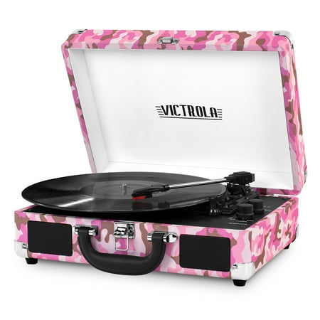 Victrola Bluetooth Suitcase Record Player with 3-speed Turntable
