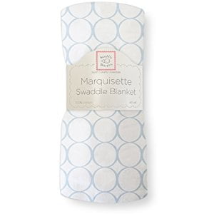 Pastel Blue Mod Circles - SwaddleDesigns Marquisette Swaddling Blanket Pastel Mod Circle, Blue
