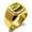 Gold, variant on Stainless Steel Letter S Initial 3D Monogram Engraved Engraved Square Flat Top Biker Style Polished Signet Ring