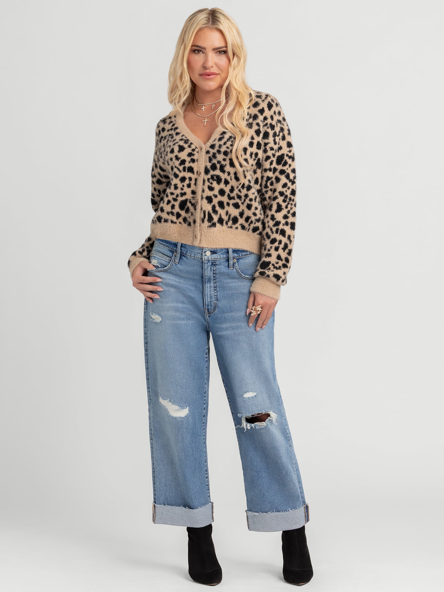 Jessica Simpson Women's Dionne Eyelash Cardigan Sweater, Midweight, Sizes XS-XL