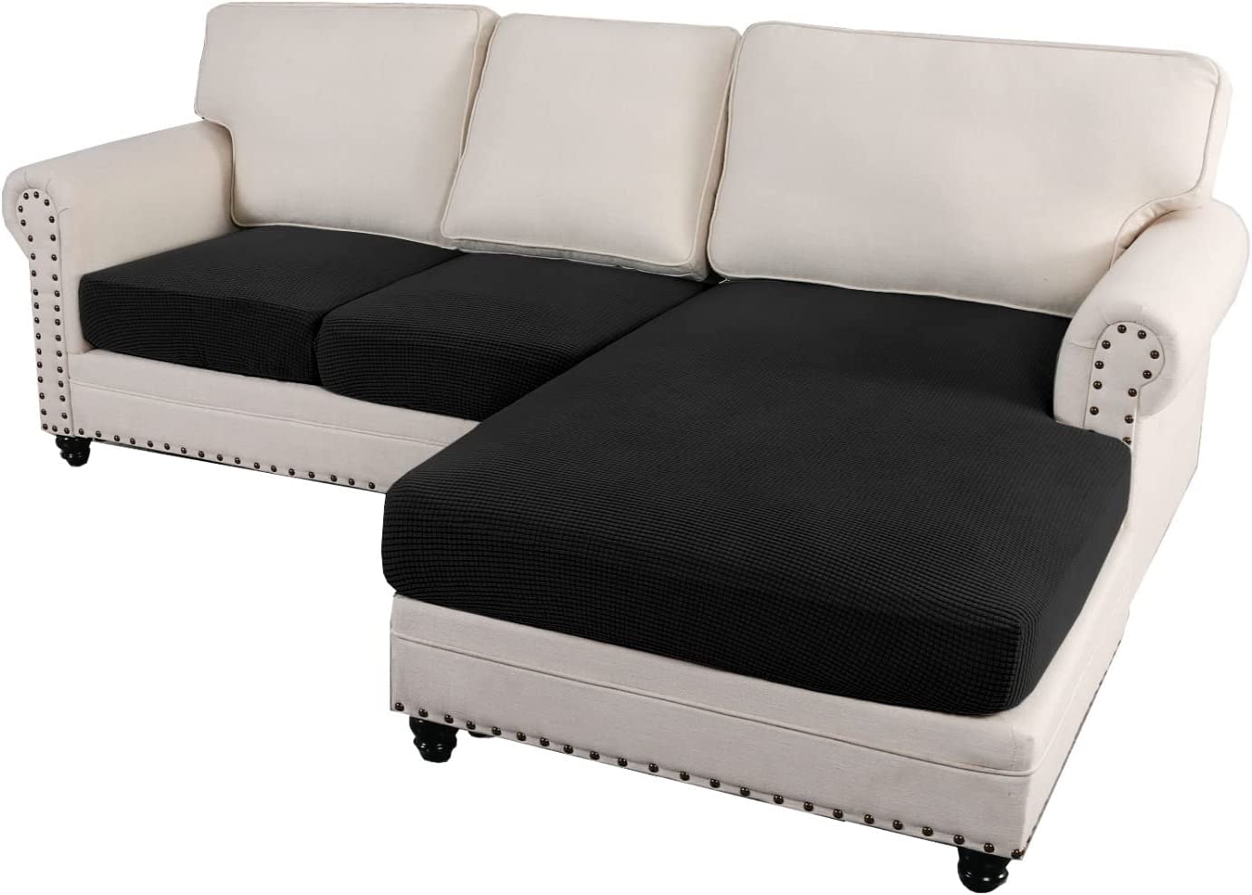 BOTUI Sectional Couch Covers 4 Pieces Sofa Seat Cushion Covers L Shape