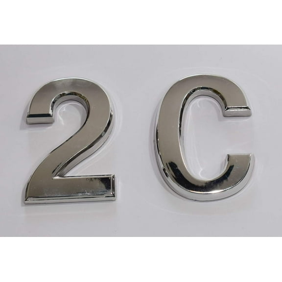 Apartment Number 2C Sign/Mailbox Number Sign, Door Number Sign. (Silver,3D, Size 2.75 x 1.75, Comes with Double Sided Tape)- The Maple line