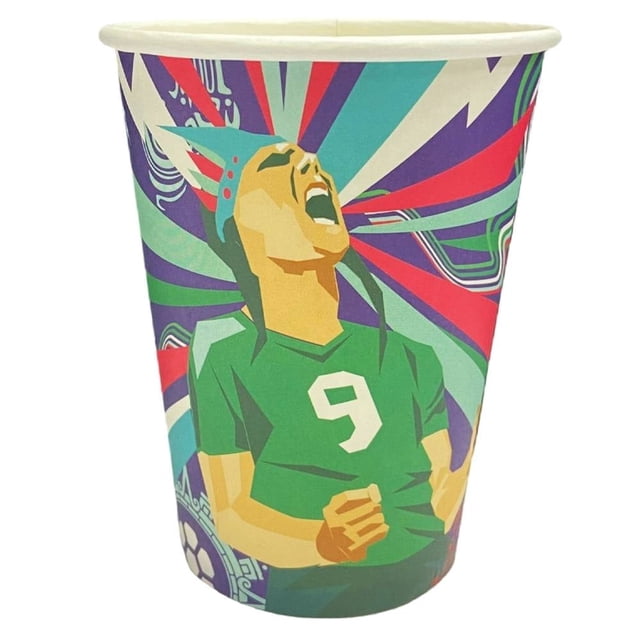 Vasos de cartón Great Value diseño mundial multicolor 10 piezas