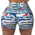 thumbnail image 2 of Goofa Fish And Shark Printed Workout Shorts Women Seamless Scrunch Butt Lifting High Waisted Gym Booty Shorts Elastic Workout Shorts-XX-Large, 2 of 8