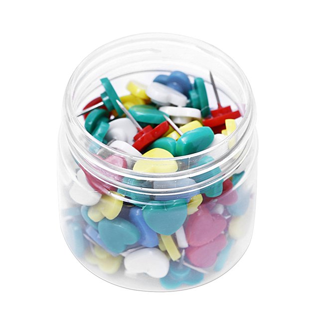 MasteelfCA 100 Pcs Goupille en Forme de Cœur Colorée pour Dessin Créatif Photo Murale