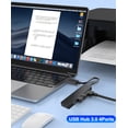 thumbnail image 3 of 4Port USB 3.0 Hub, Multiport USB Hub Splitter Expander for Laptop, Xbox, Flash Drive, HDD, Console, Printer, Camera, Keyborad, PS5, Compatible with Windows, Linux, Surface, Chromebook, 3 of 9