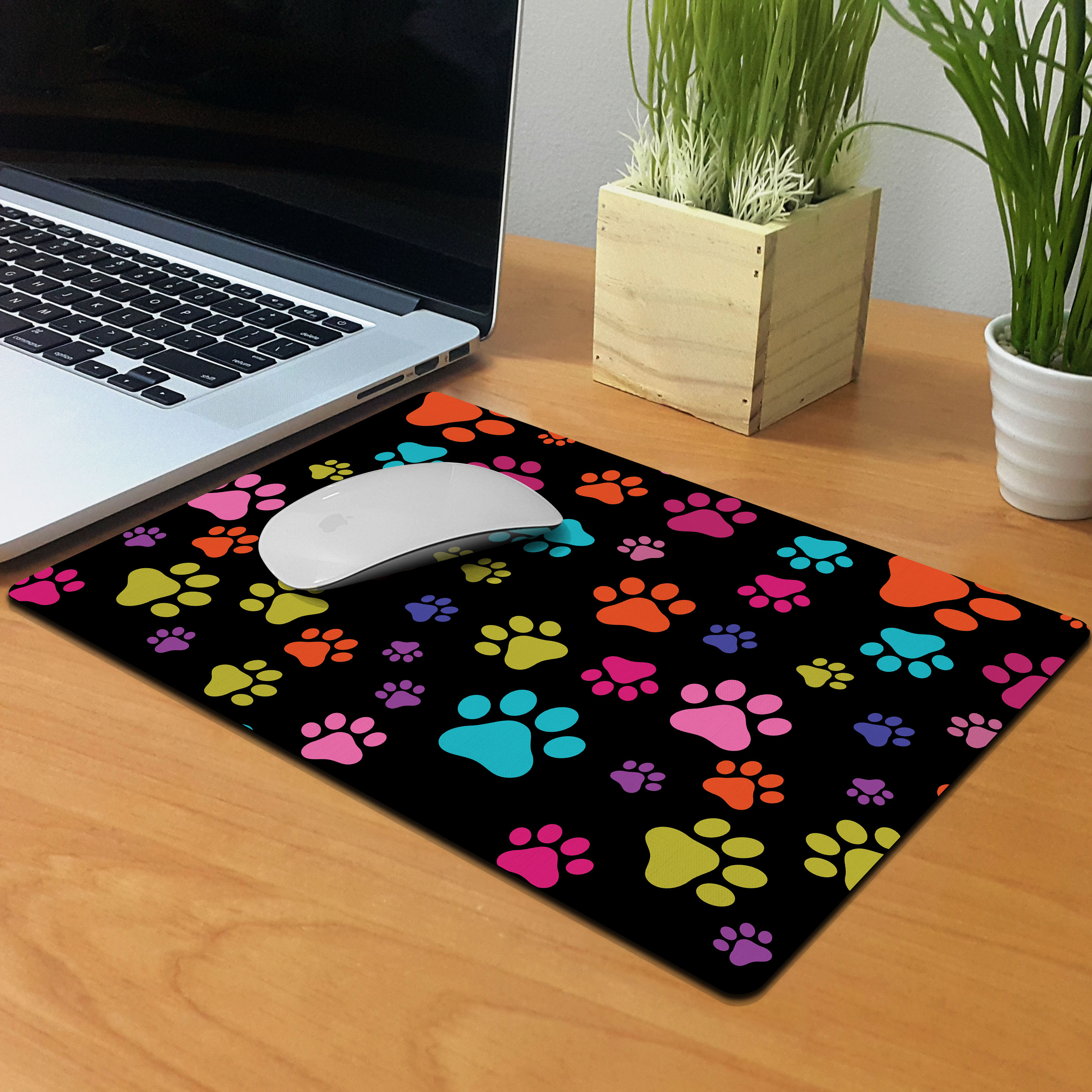FINCIBO Super Size Rectangle Mouse Pad, Non-Slip X-Large Mouse Pad for Home, Office, and Gaming Desk, Multicolor Paws Dog - image 4 of 5