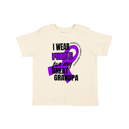 

Inktastic I Wear Purple For My Great Grandpa Pancreatic Cancer Awareness Gift Toddler Boy or Toddler Girl T-Shirt