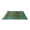 thumbnail image 2 of Ahgly Company Machine Washable Indoor Square Abstract Turquoise Blue Modern Area Rugs, 8' Square, 2 of 4