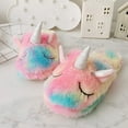 thumbnail image 3 of Rainbow Unicorn Slippers/Cute Fluffy Girls Slippers/Cozy Plush Indoor Outdoor Women Slippers/Best Unicorn Gifts, 3 of 6