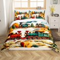 thumbnail image 1 of Erosebridal Railyway Train Duvet Cover Queen,Transportation Theme Bedding Sets Queen Size,Autumn Fall Comforter Cover Queen,Super Cozy Cartoon Room Decor,Reversible,3 Pieces(No Comforter), 1 of 7