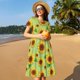 thumbnail image 4 of Easygdp Sunflower Leaves para Vestido Transpirable de Mujer, Vestido Suelto de Manga Corta con Pliegues y Bolsillos para el Verano, 4 of 6