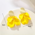 thumbnail image 6 of Grofry 1 Pair Retro Rose Petal Drop Earrings Long Style Exaggerated Dangle Earrings Bright Color Earrings Jewelry Accessories, 6 of 8