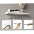 thumbnail image 5 of White Washed Floating Shelves Set of 2, 31.5 Inch Modern Wall Shelves with Hidden Brackets for Living Room, Bedroom, Bathroom Storage and Decor, 5 of 8