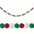 thumbnail image 4 of ‌6.6ft Wool Felt Rainbow Ball Garland ‌Christmas Pom Pom Garland,Christmas Tree Decor for Home,Fireplace,Doorway Holiday Wreath,Red/White/Green Holiday Decor for Indoor Tree & Stairs‌, 4 of 6