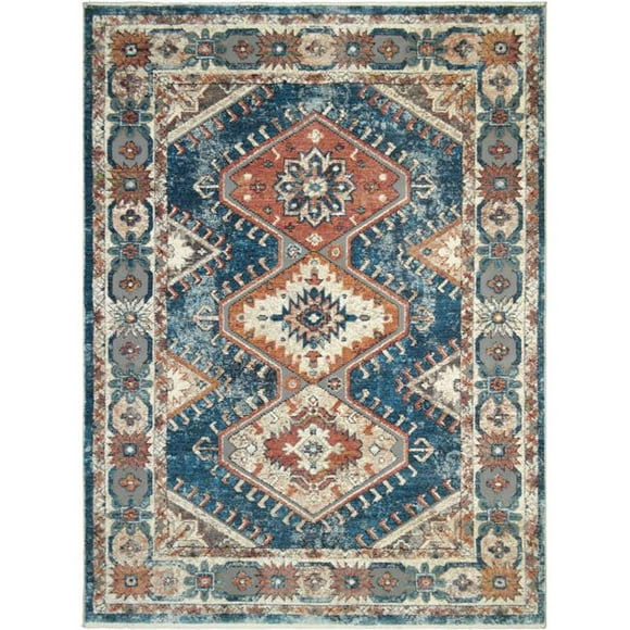 5 ft. 3 in. x 7 ft. 1 in. Oxford Sahara Area Rug&#44; Blue