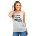 thumbnail image 2 of Single Taken Building My Empire Women's Fashion Sleeveless Muscle Workout Yoga Tank Top Sport Grey 2X-Large, 2 of 3