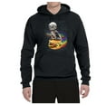 thumbnail image 2 of Funny Graphic Astronaut Cat in Space on Cheeseburger | Mens Cat Lover Hooded Sweatshirt Graphic Hoodie, Black, 3XL, 2 of 3
