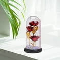 thumbnail image 2 of Enchanted Rose Flower In Glass plastic sweetest Dome LED Light Valentine's Day Decor red, 2 of 8