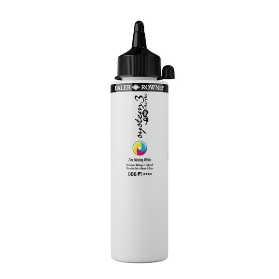 Daler-Rowney System3 Fluid Acrylic - Zinc Mixing White, 250 ml