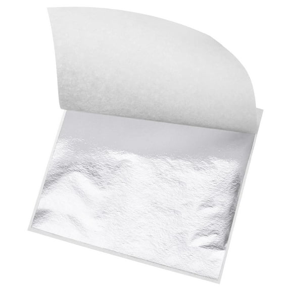 Silver Gold Leaf Sheets, 100 pc Silver Gilding Foil for Art Nail Decoration, Painting, Ceiling, Arts Crafts, Furniture, Accessories