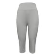 thumbnail image 7 of CUZIBR Womens Capri Yoga Pants With Pocket High Waist Wide Leg Baggy Workout Stretch Pants Trendy Gym Running Everyday Activewear Comfort Party Bottoms,GY,XXXL, 7 of 7