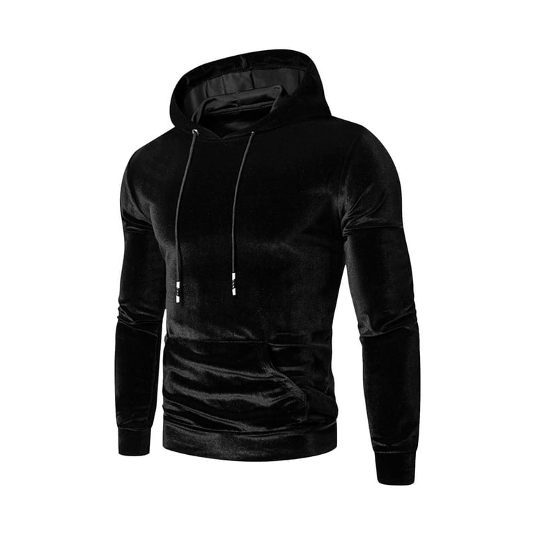 Black velvet cheap hoodie mens