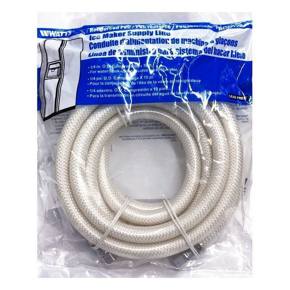 Case of 24 - Watts 10 ft Ice Maker Connector Supply Line (PBCC120-44) Reinforced PVC