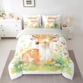 thumbnail image 2 of Castle Fairy Kawaii Animal Deer Twin Bedding Sets 7-Piece for Kids Boys Girls,Spring Garden Flowers Butterflies Bedding Comforter Set Microfiber,Cartoon Jungle Wildlife Breathable Sheet Sets, 2 of 8