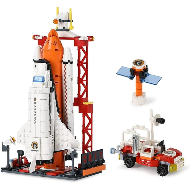 Terra City Space Shuttle Toys Building Sets with Astronaut Minifigures Control Tower Building